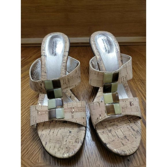 Women's‎ Croft & Barrow Sole (Sense) Ability Heel Sandals cork sz 8.5 M - Picture 1 of 9